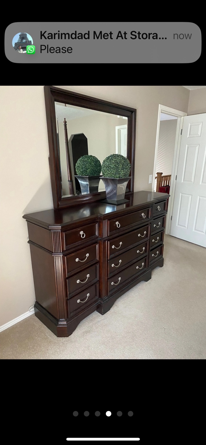 Dark Wood Dresser with Mirror - photo 2