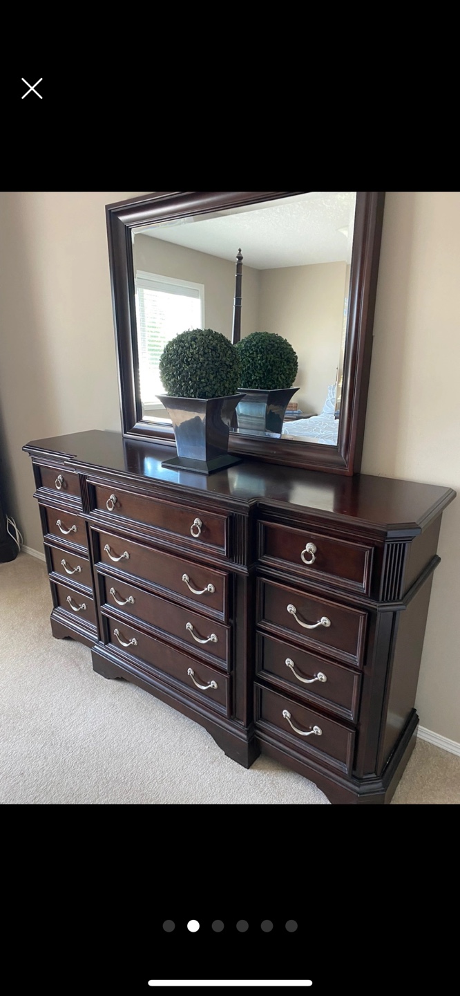 Dark Wood Dresser with Mirror