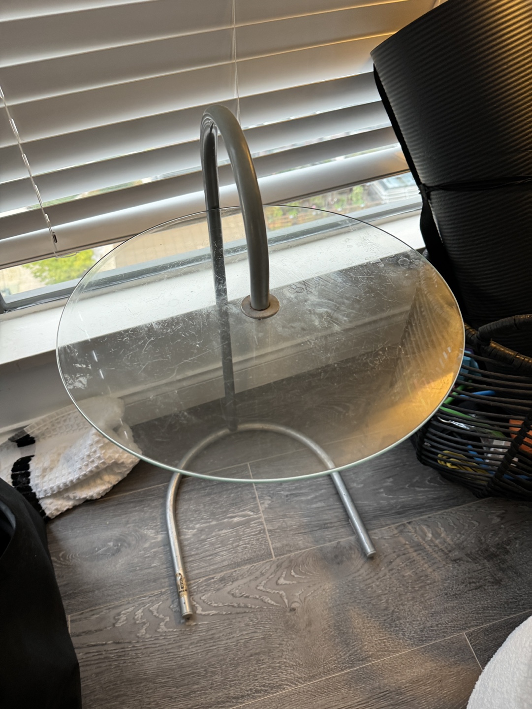 Glass Side Table with Metal Stand - photo 4