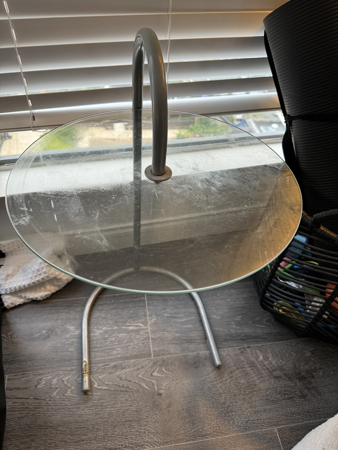 Glass Side Table with Metal Stand - photo 2