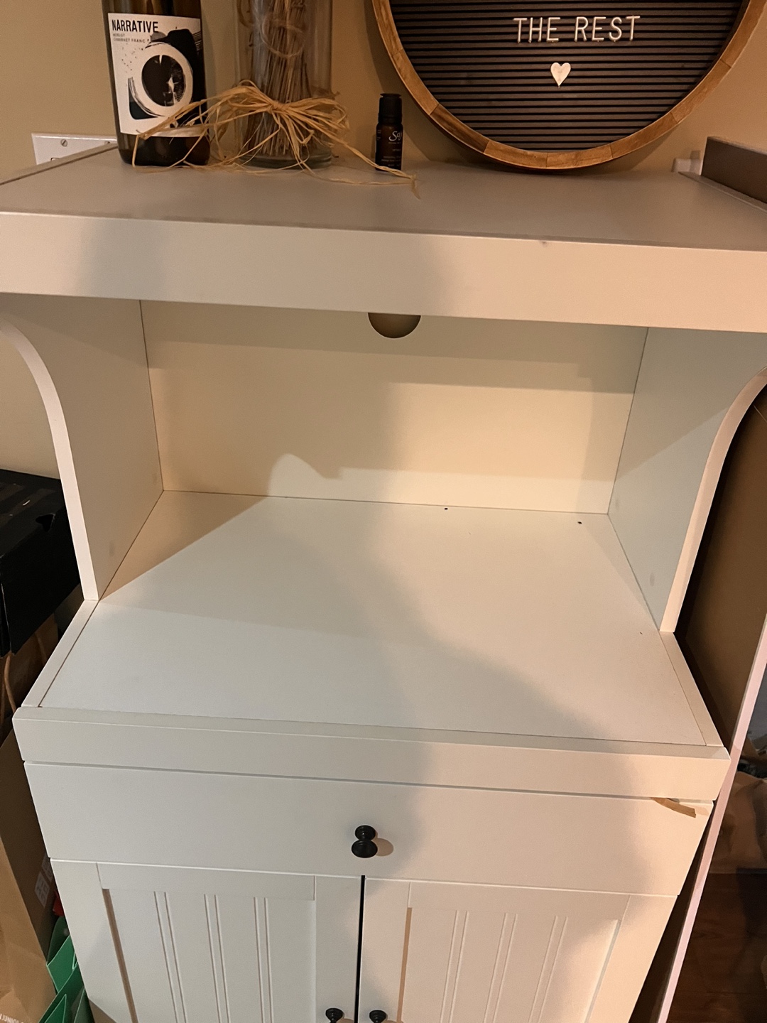 White Microwave and Microwave Stand/Cabinet - photo 5