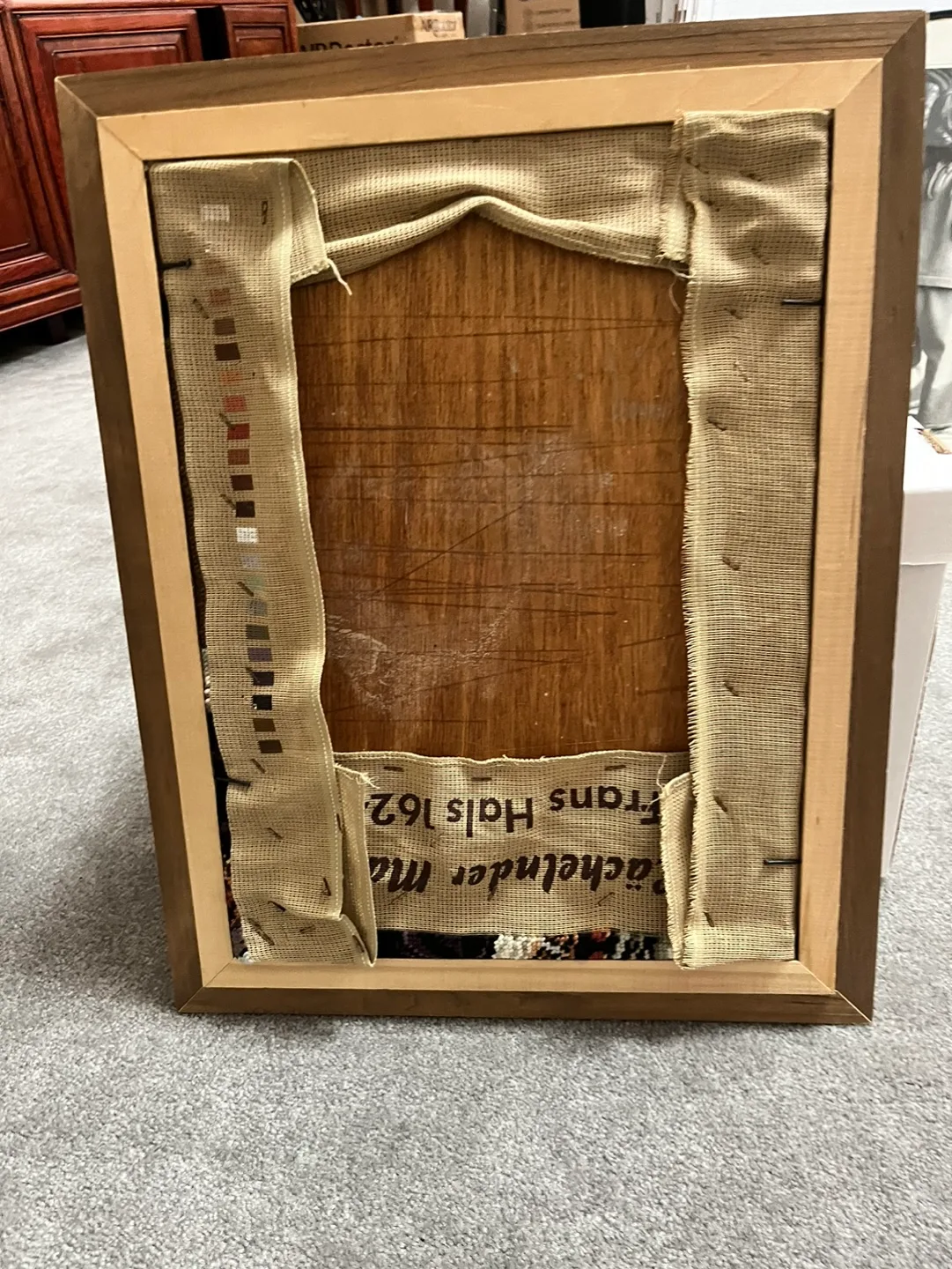 Framed needlepoint of Frans Hals's Laughing Man image indicator(2)