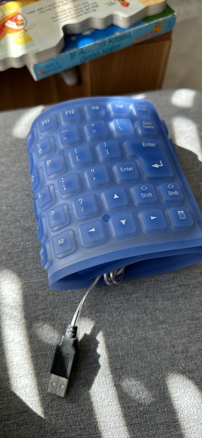 Blue Silicone foldable Keyboard