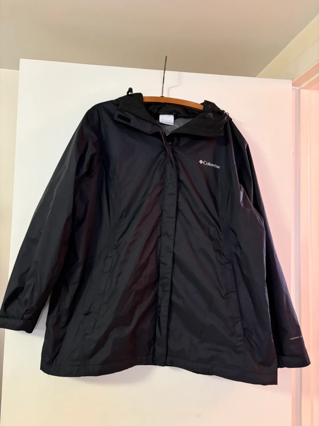Columbia Black Rain Jacket Arcadia II Size 1X thumbnail