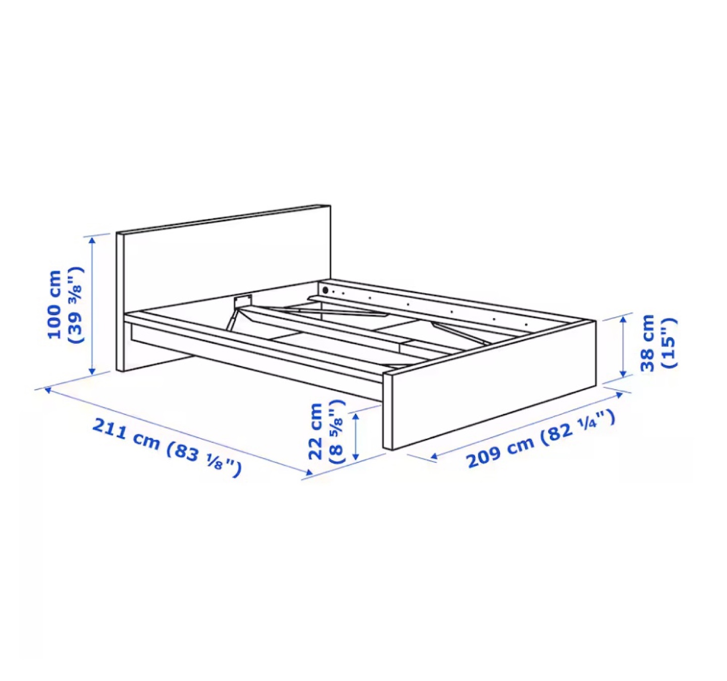 IKEA MALM Bed Frame with Slatted Base, White, King - photo 2