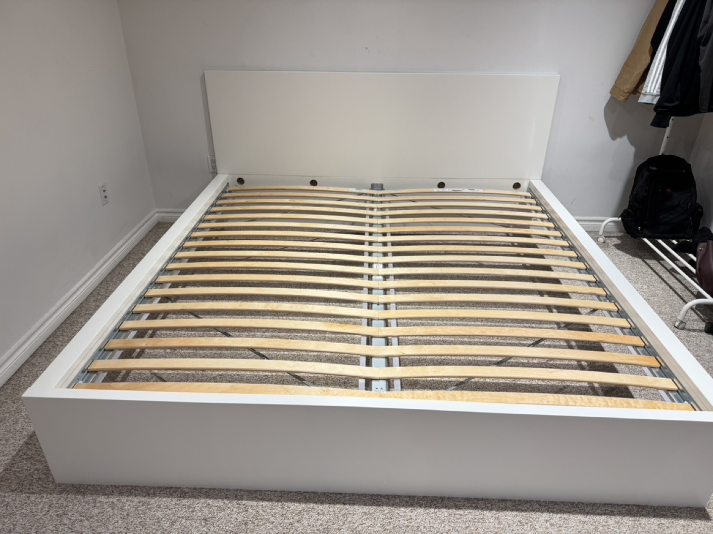 IKEA MALM Bed Frame with Slatted Base, White, King - photo 5