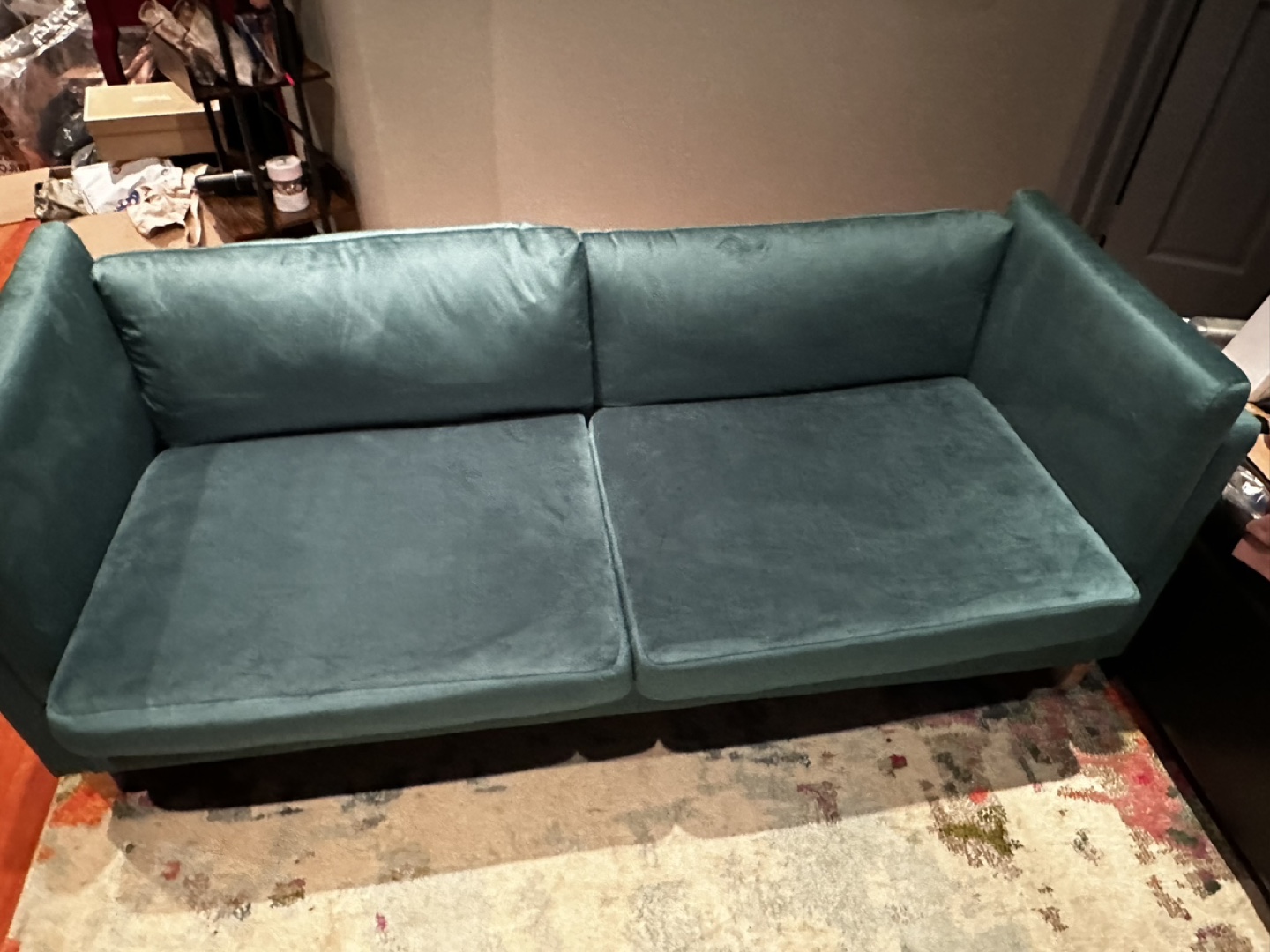 Green Velvet Couch - photo 3