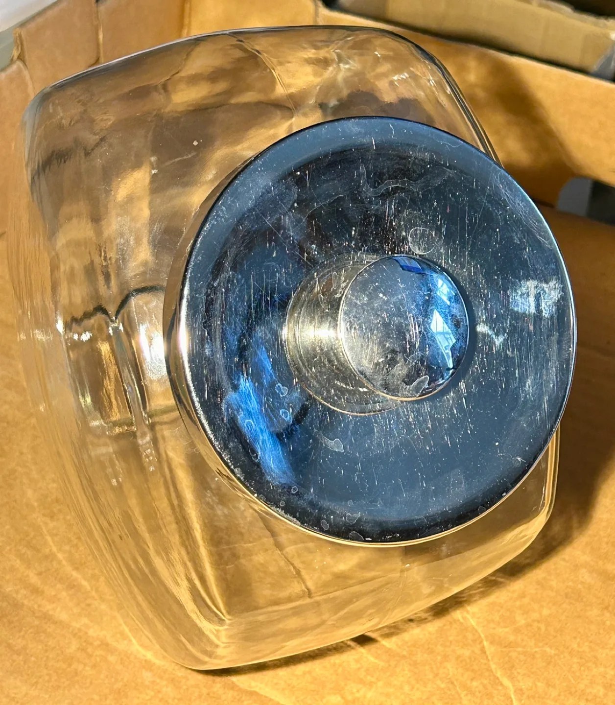 Vintage Glass Candy Jar with Metal Lid image indicator(2)