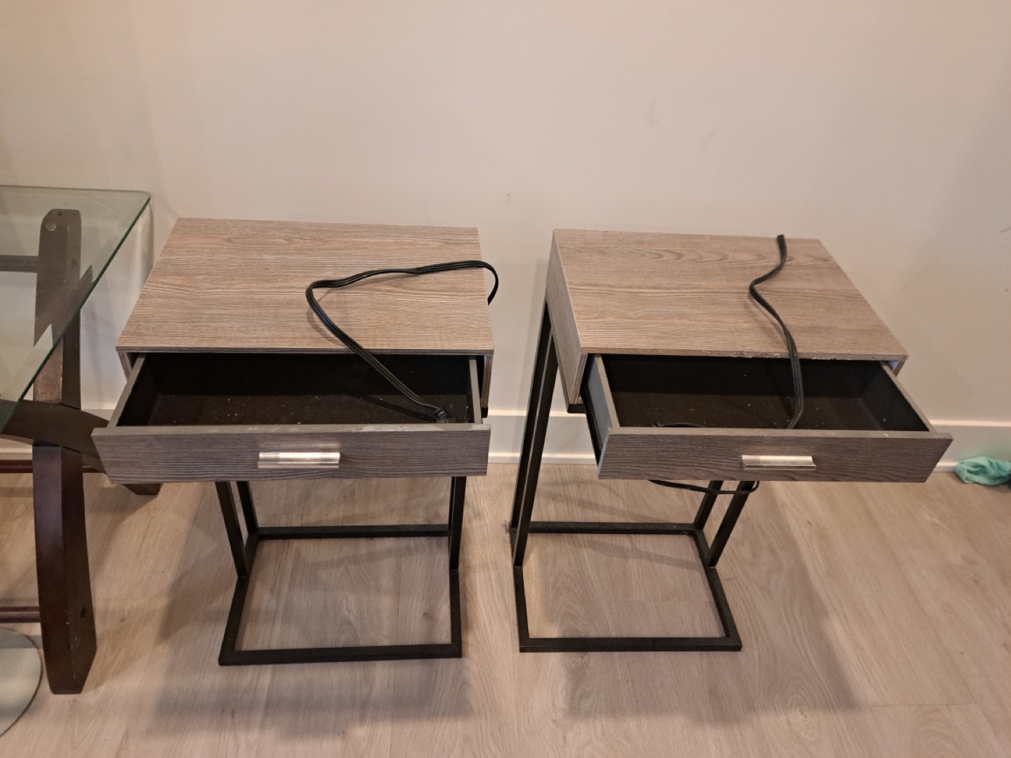 Two matching bedside tables