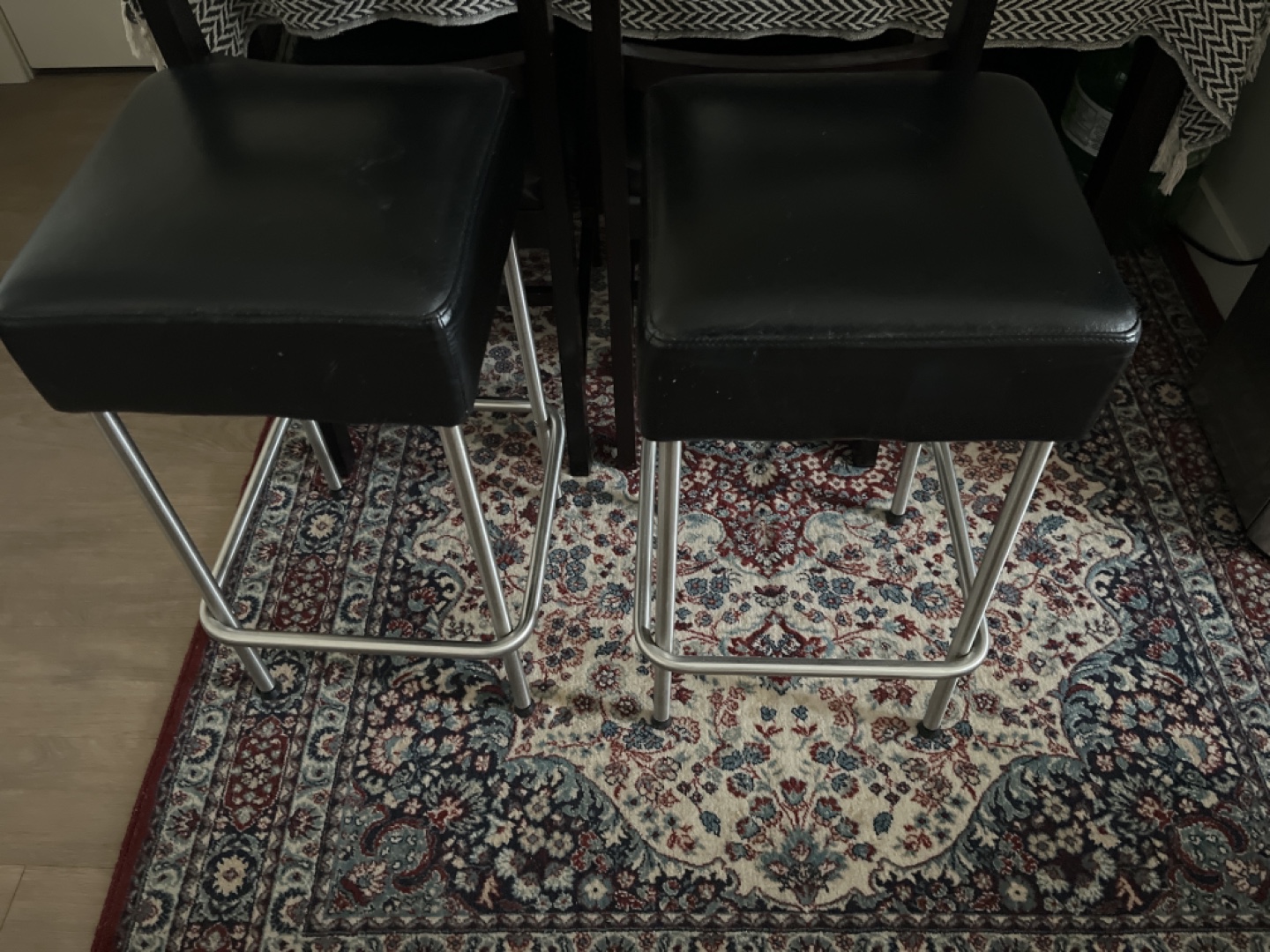 Set of 2 Black Bar Stools
