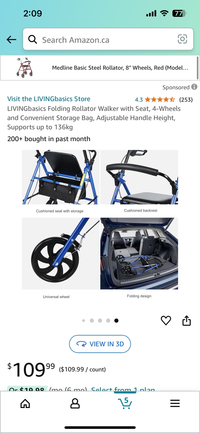 Unopen Folding Rollator Walker - photo 2