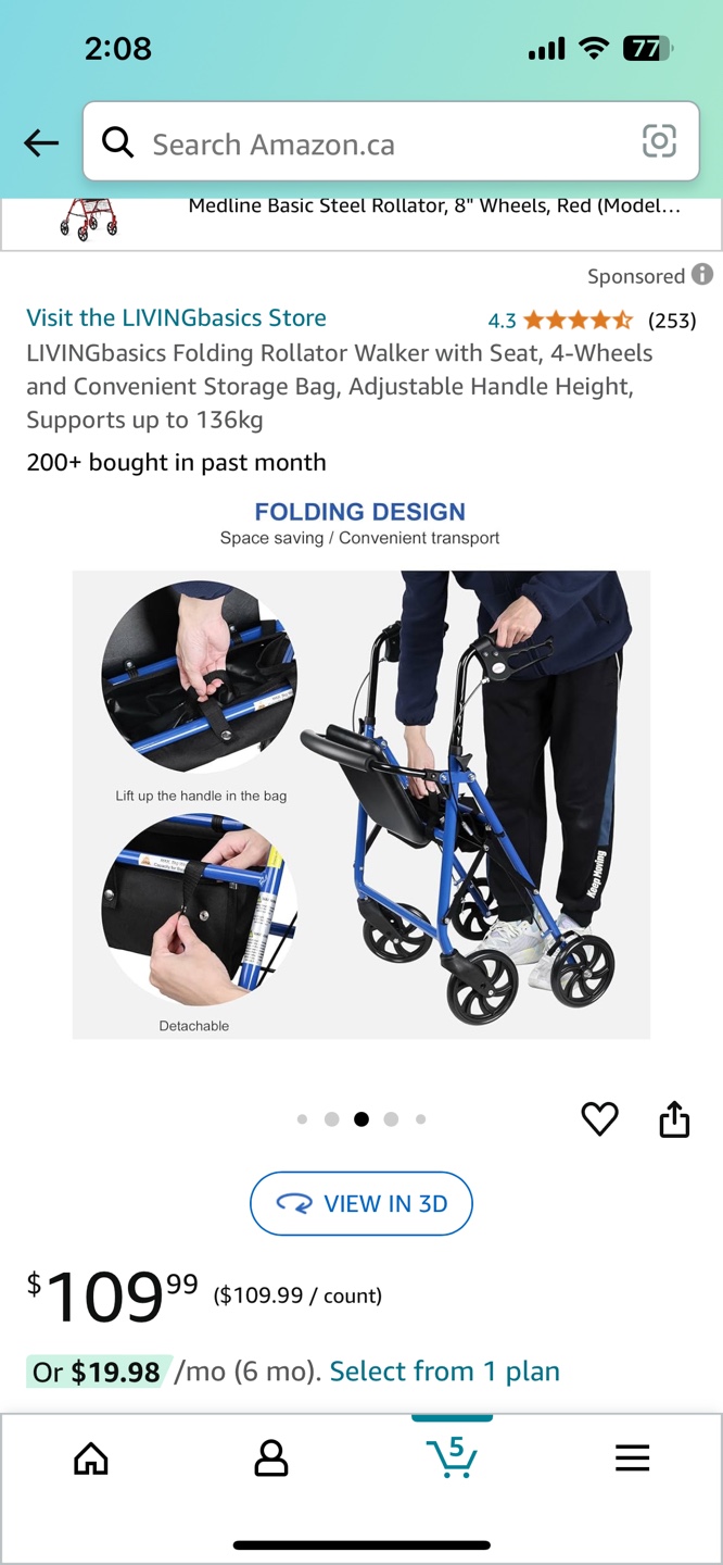 Unopen Folding Rollator Walker - photo 4