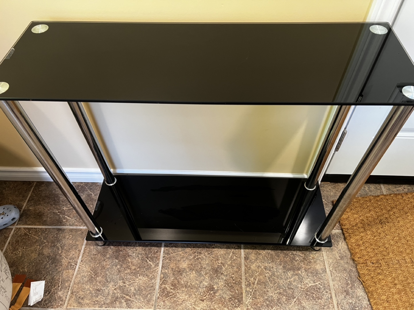Black Glass Console Table - photo 2