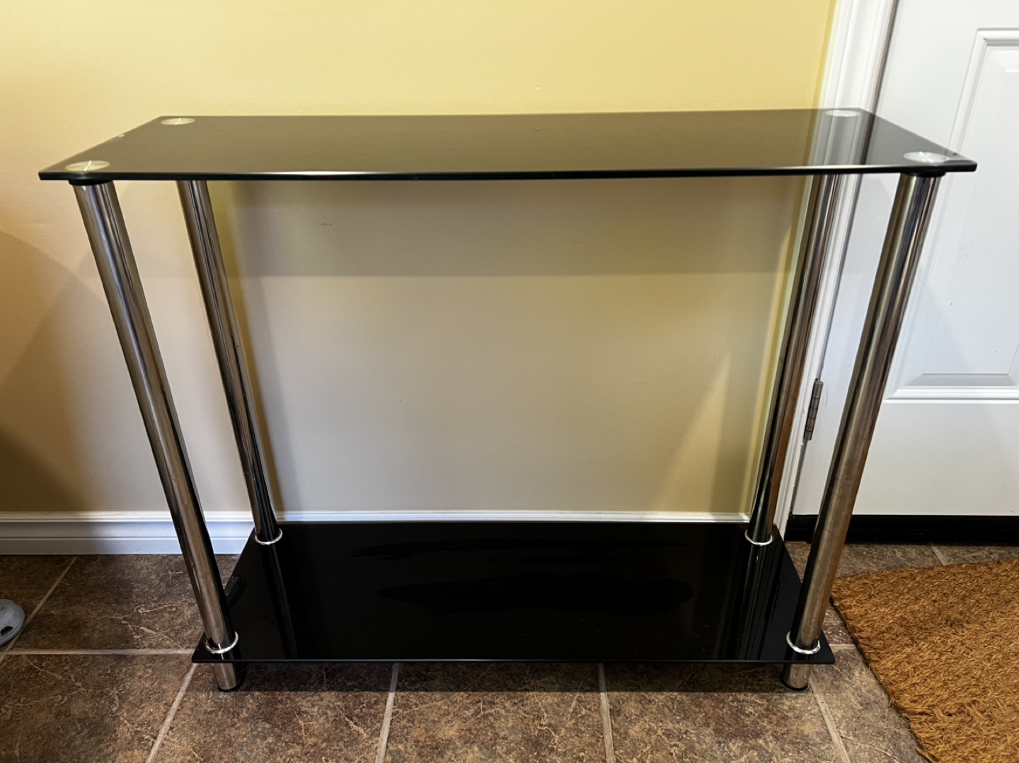 Black Glass Console Table
