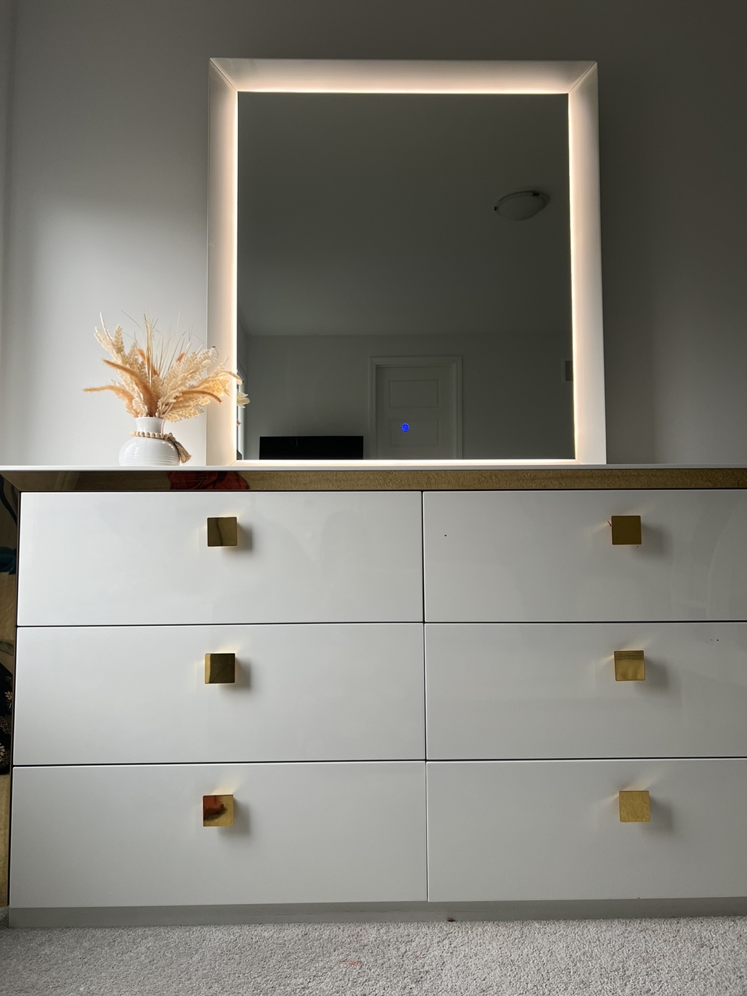 White Dresser with Mirror