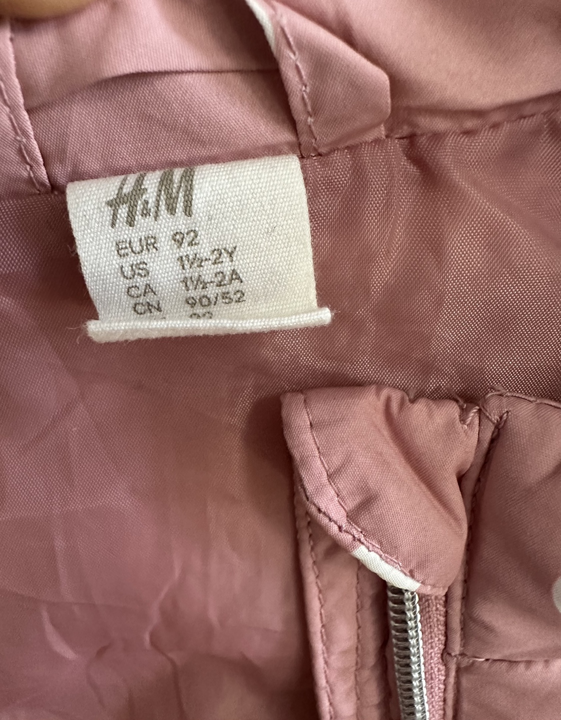 H&M Pink Polka Dot Puffer Vest with Hood (Size 18-24 Months) - photo 3
