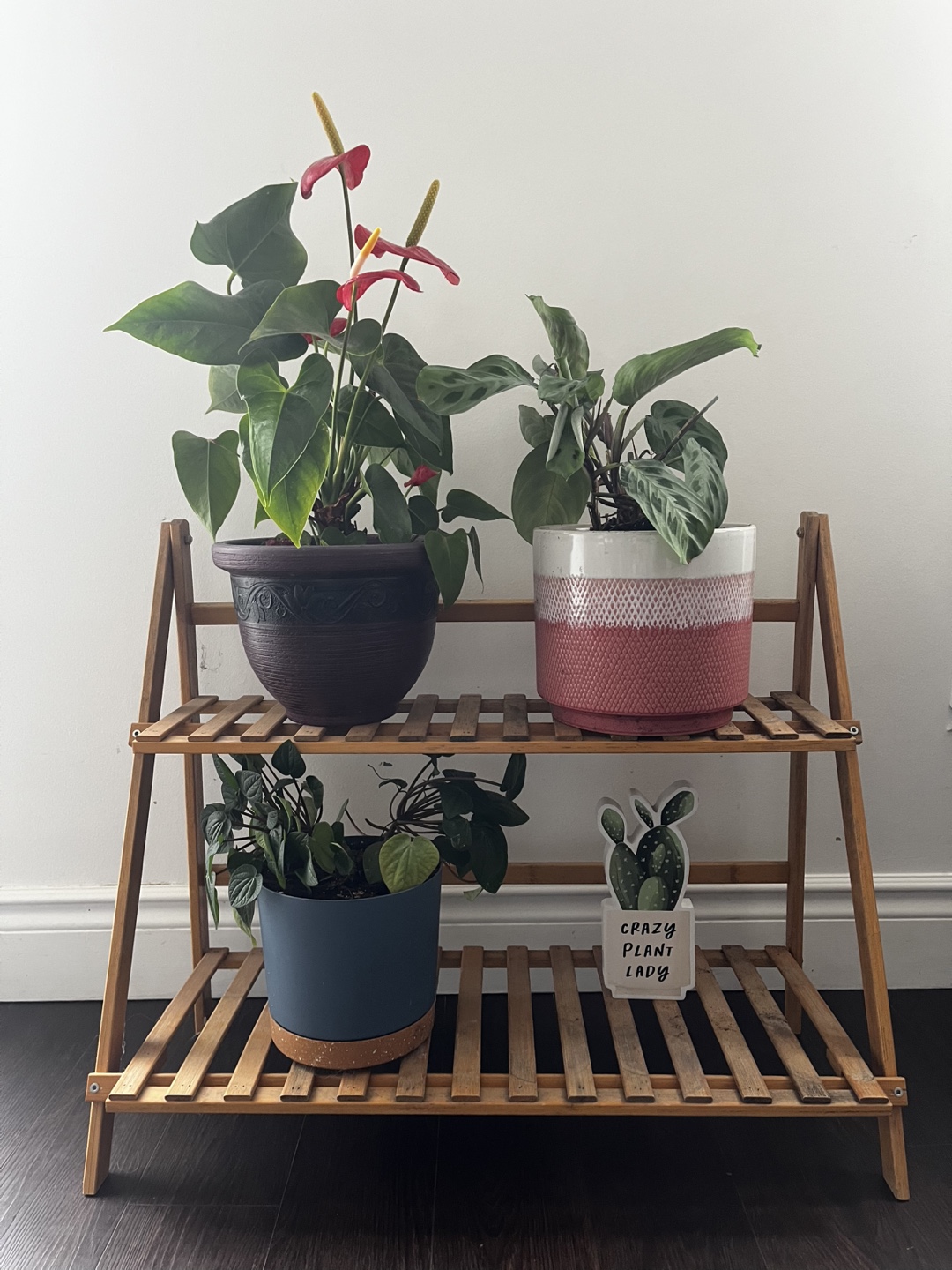 Two-tier wooden plant stand - photo 2