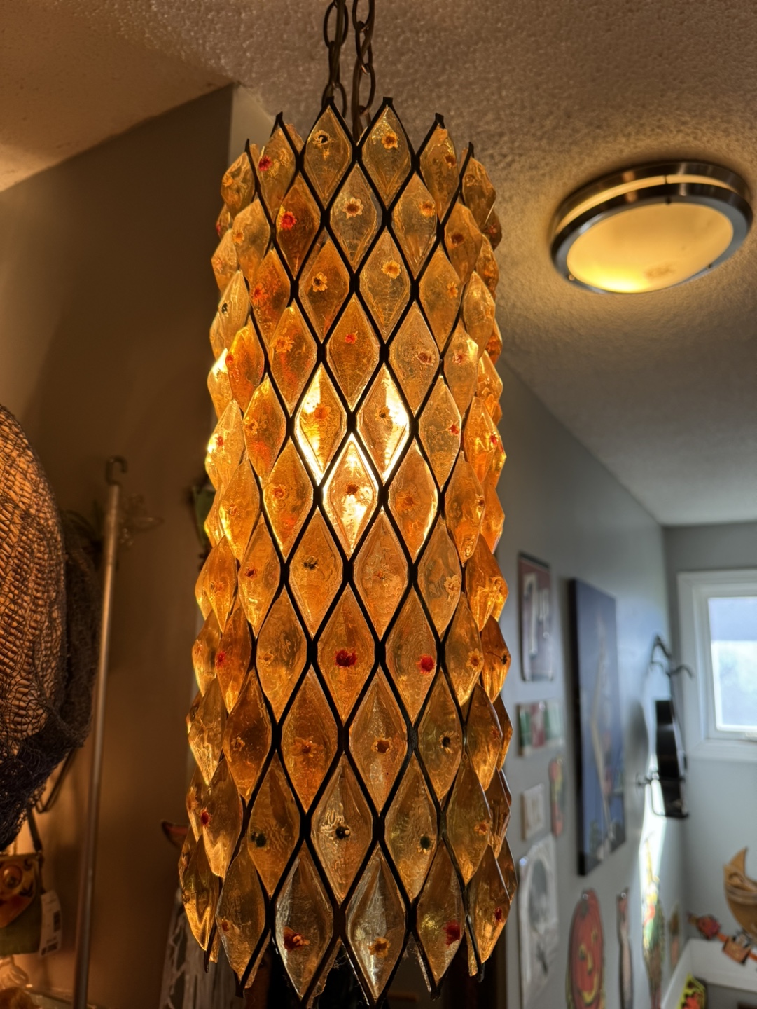 Mid Century Modern Glass Pendant Light