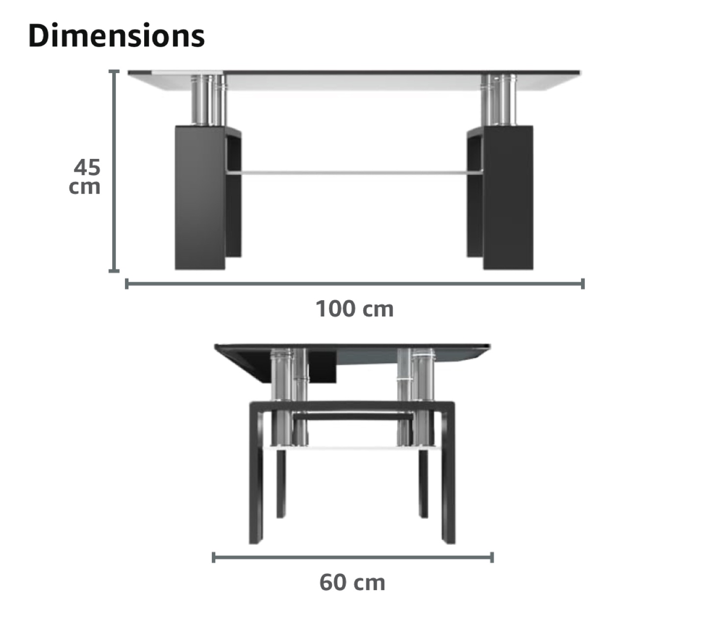 DKLGG Glass Coffee Table with Shelf - photo 4