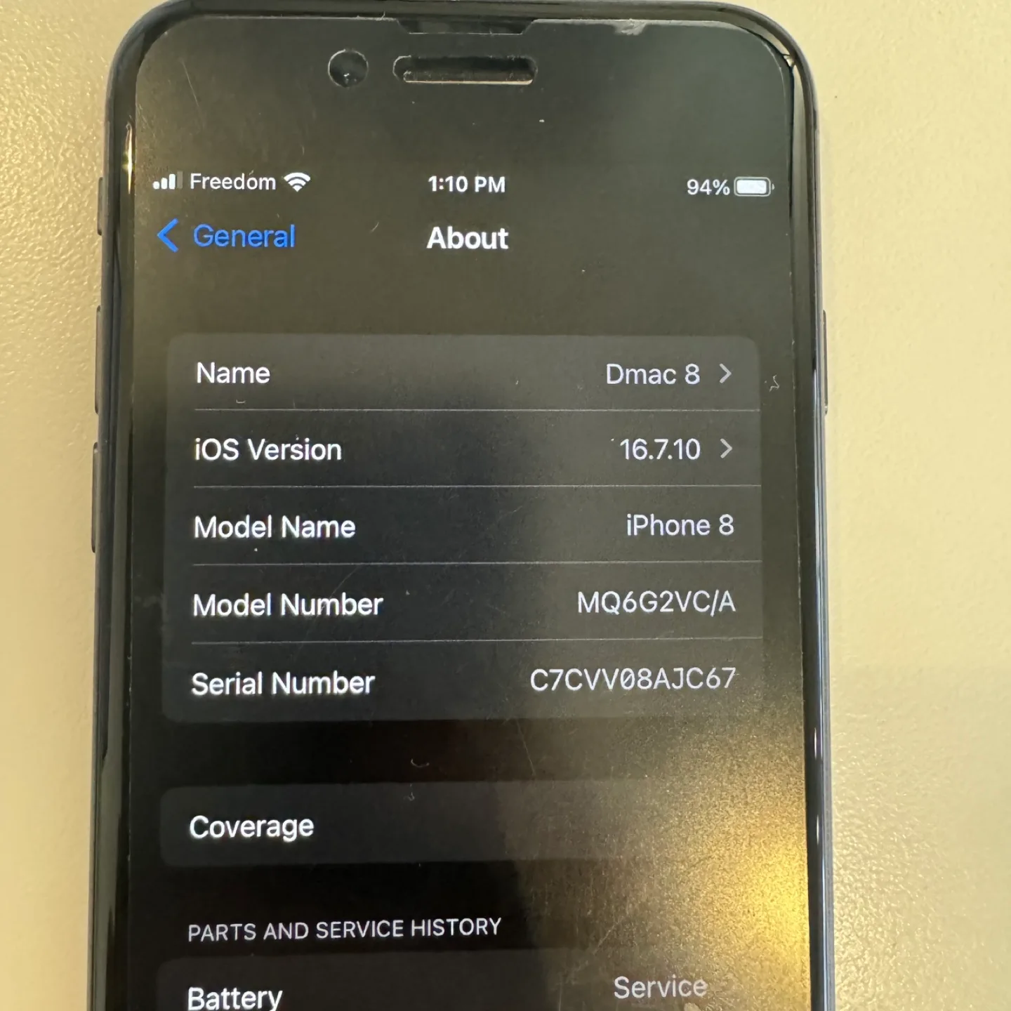 iPhone 8 64gb Unlocked 93% Battery Health image indicator(7)