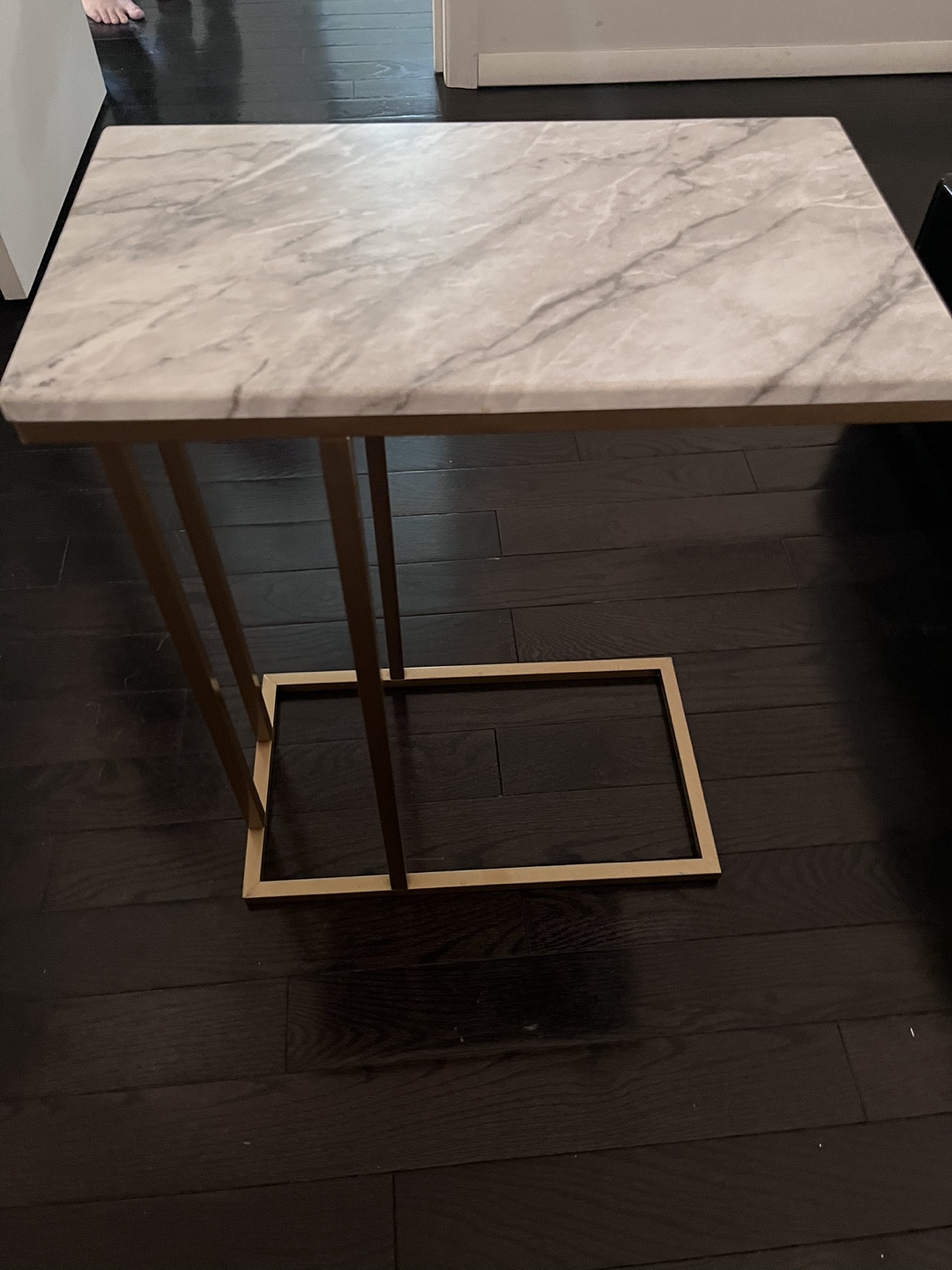 Fake Marble and Gold End Table - photo 2