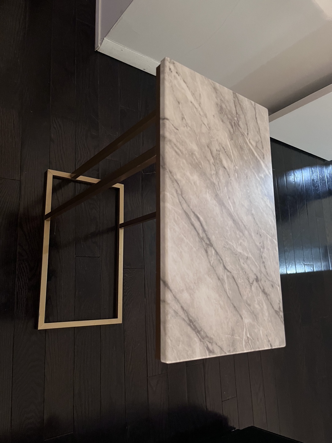 Fake Marble and Gold End Table
