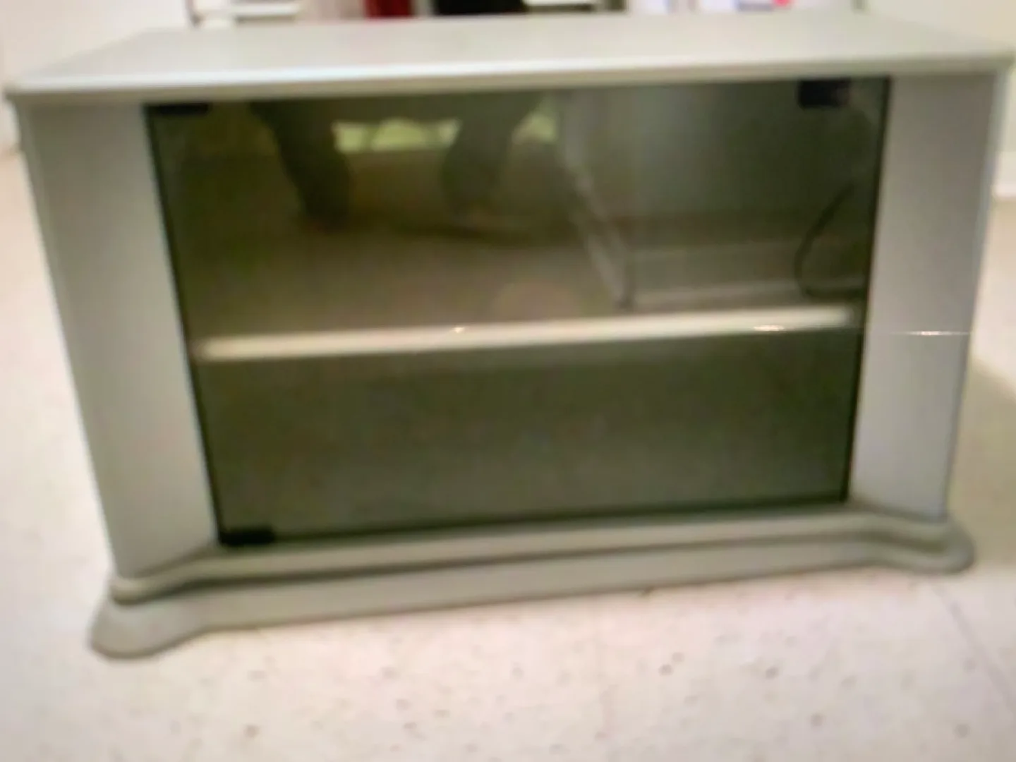 Silver TV Stand with Glass Doors image indicator(2)