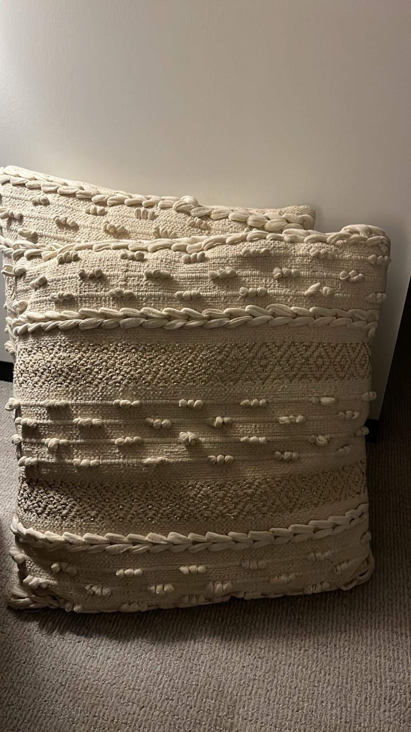 Cream and Gold Throw Pillows