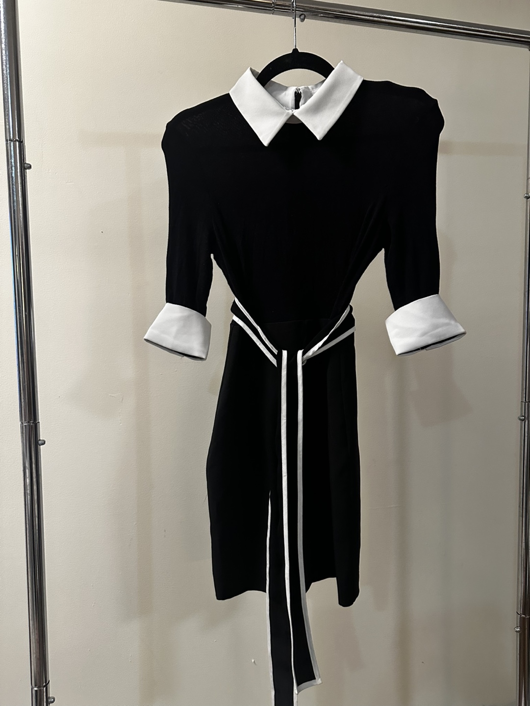 Black and White Collared Dress