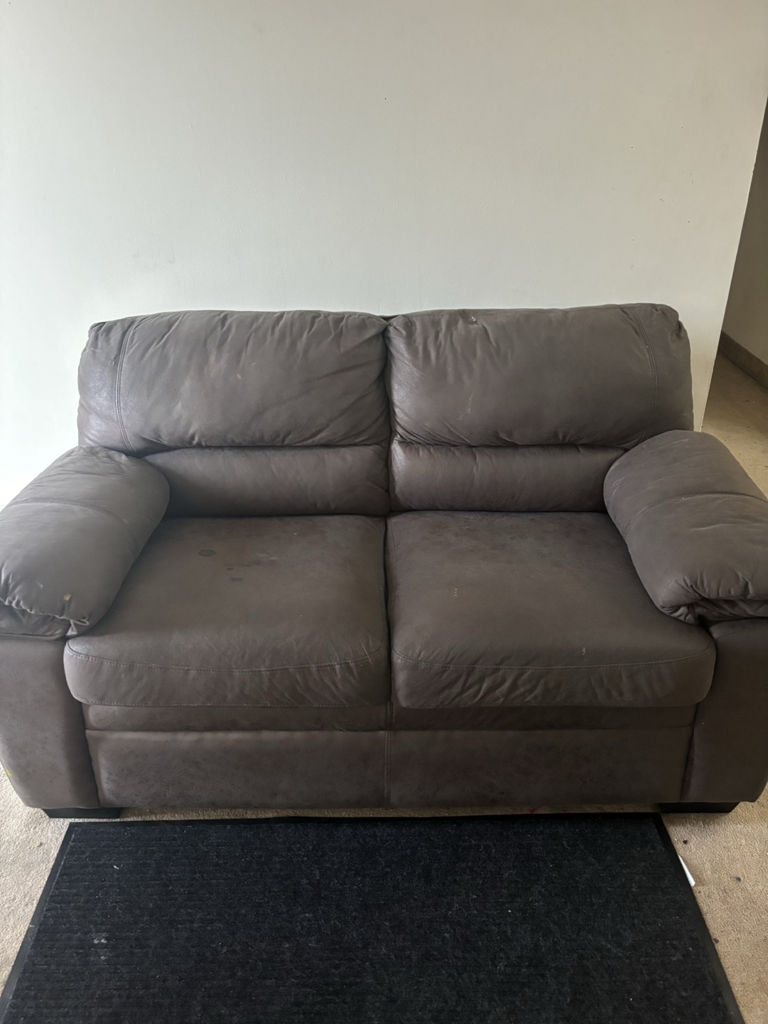 Brown Leather Loveseat