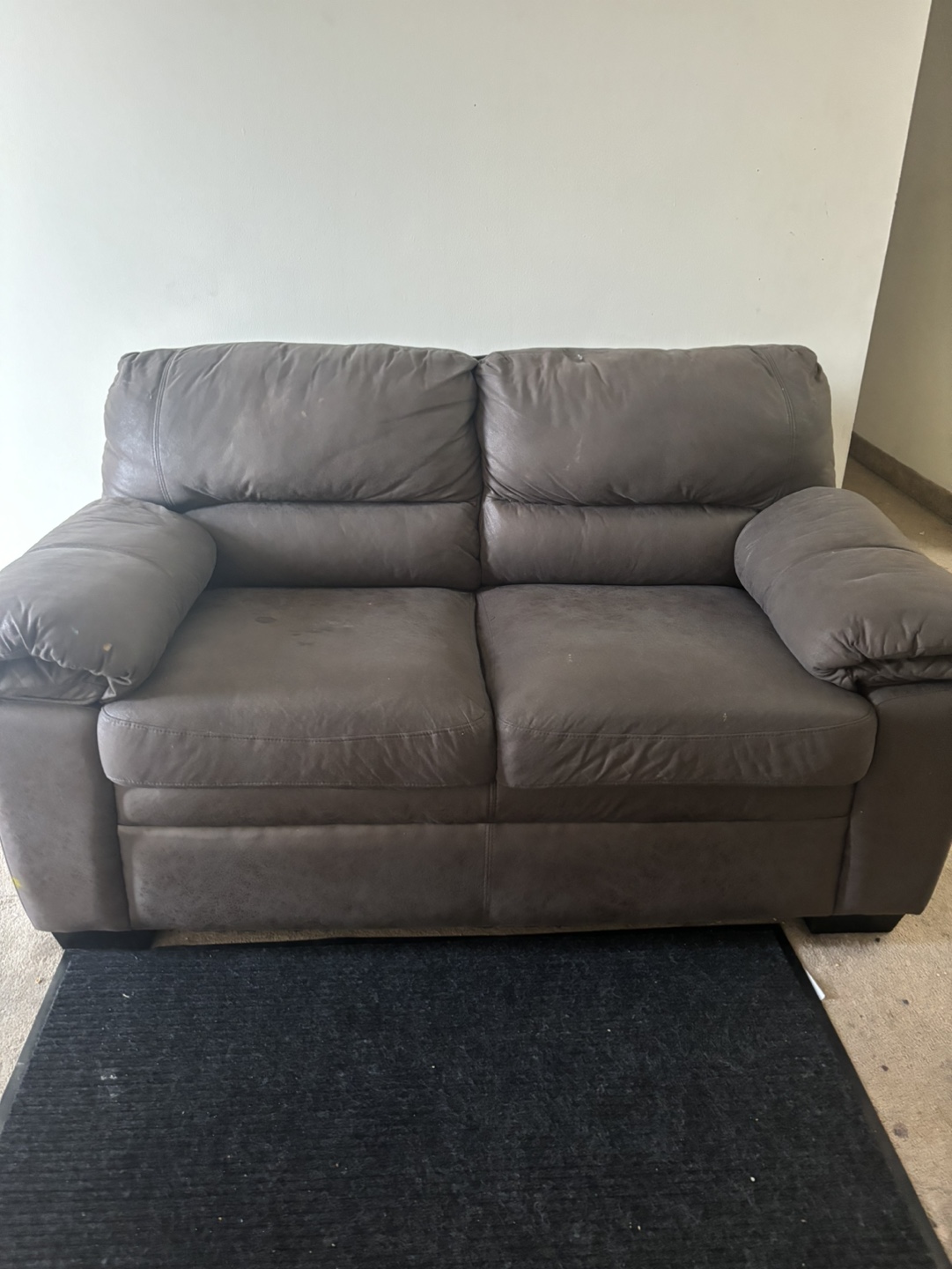 Brown Leather Loveseat - photo 2