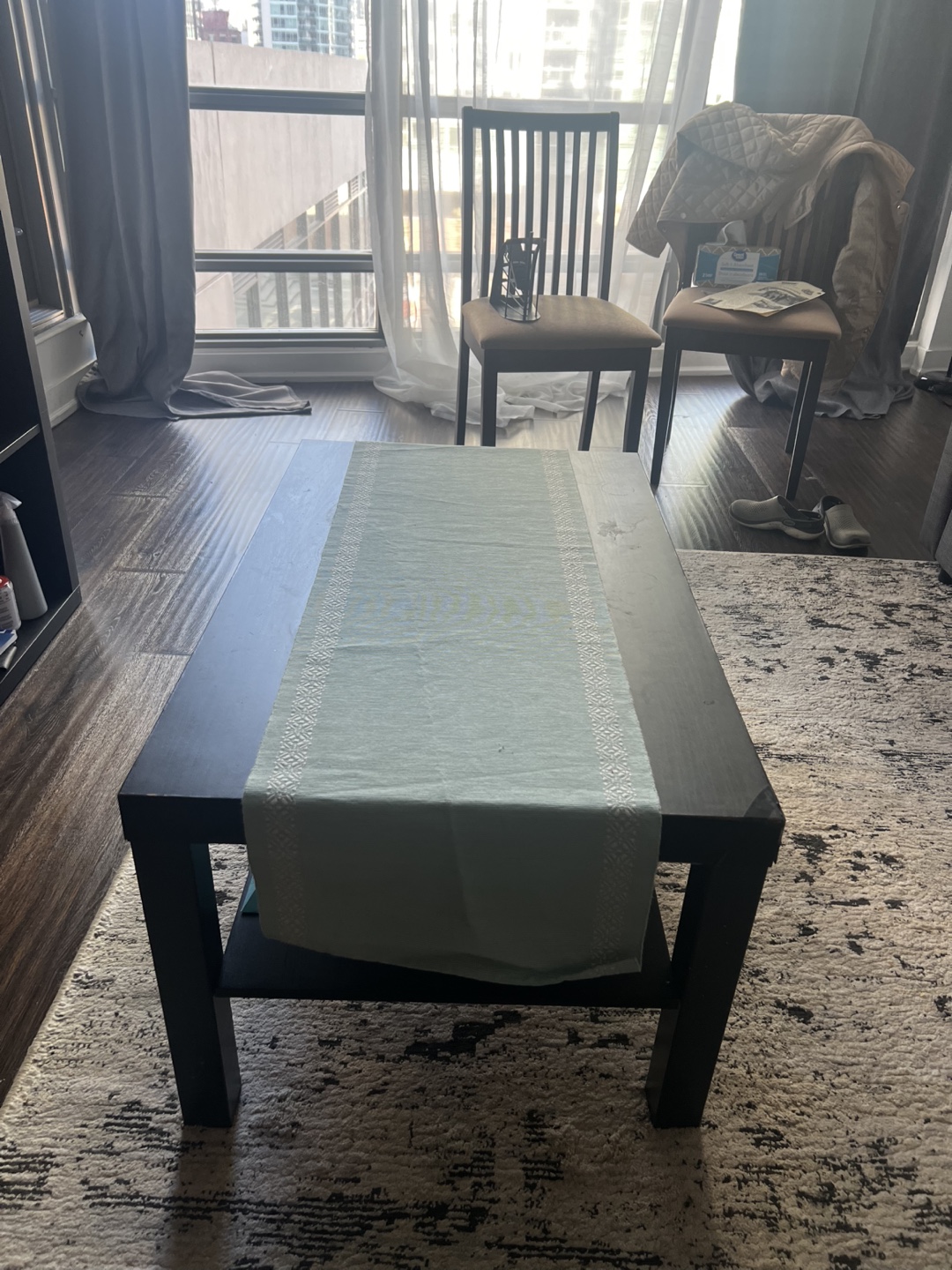 Black Coffee Table with Shelf - photo 3