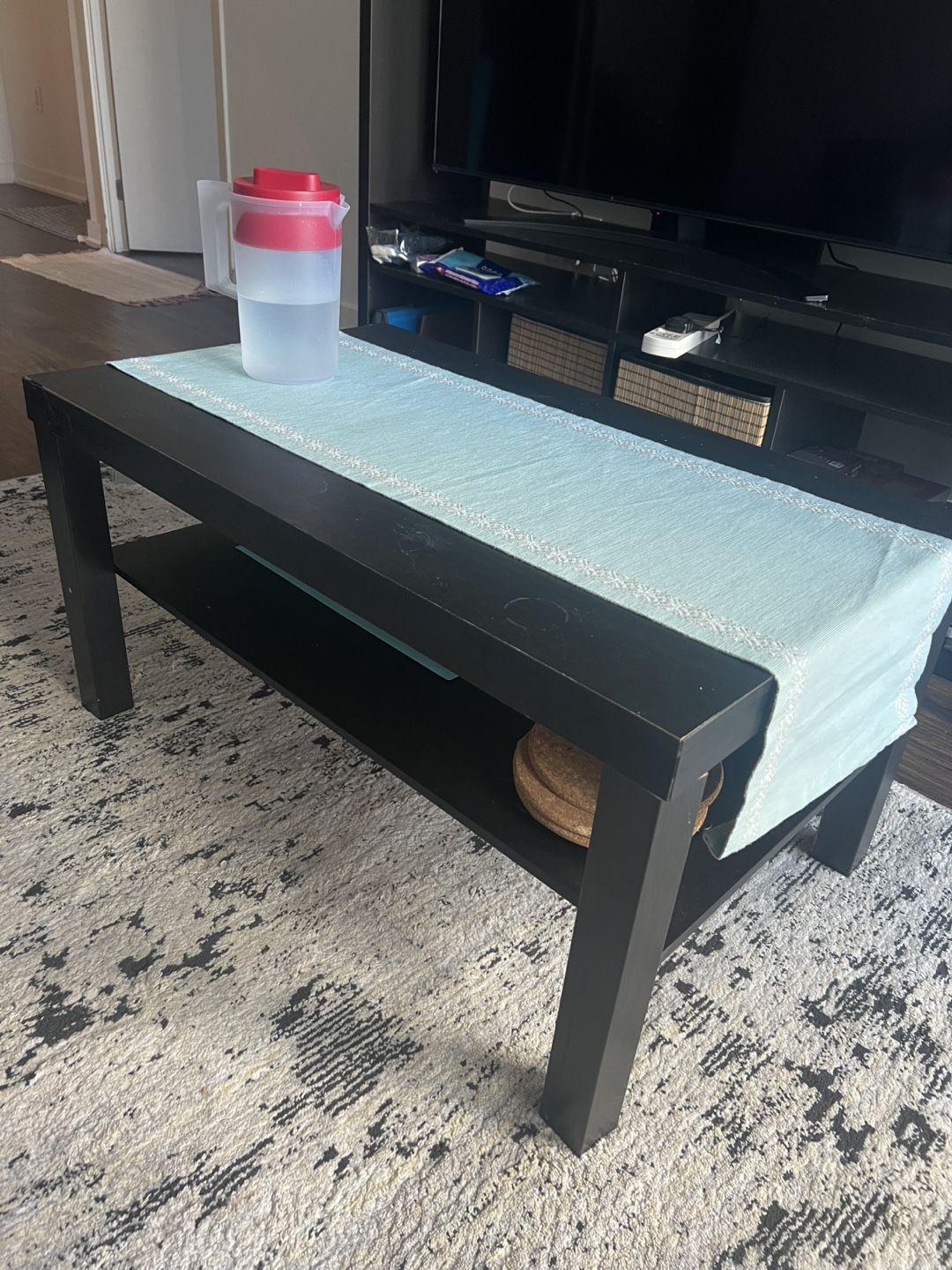 Black Coffee Table with Shelf