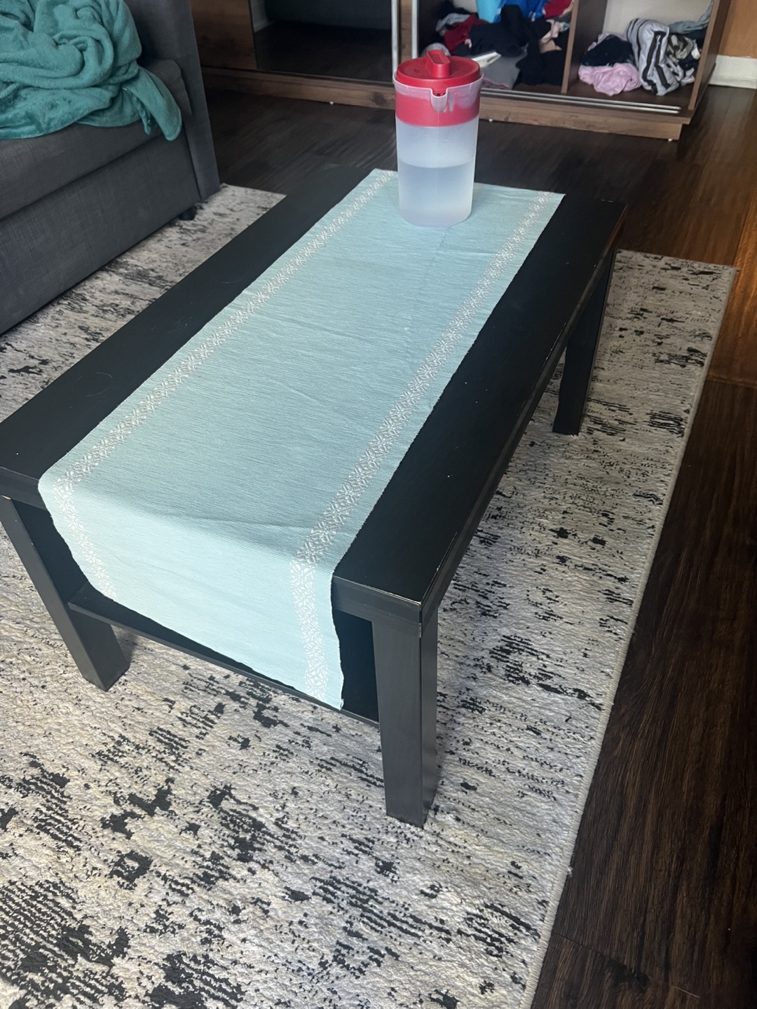 Black Coffee Table with Shelf - photo 2
