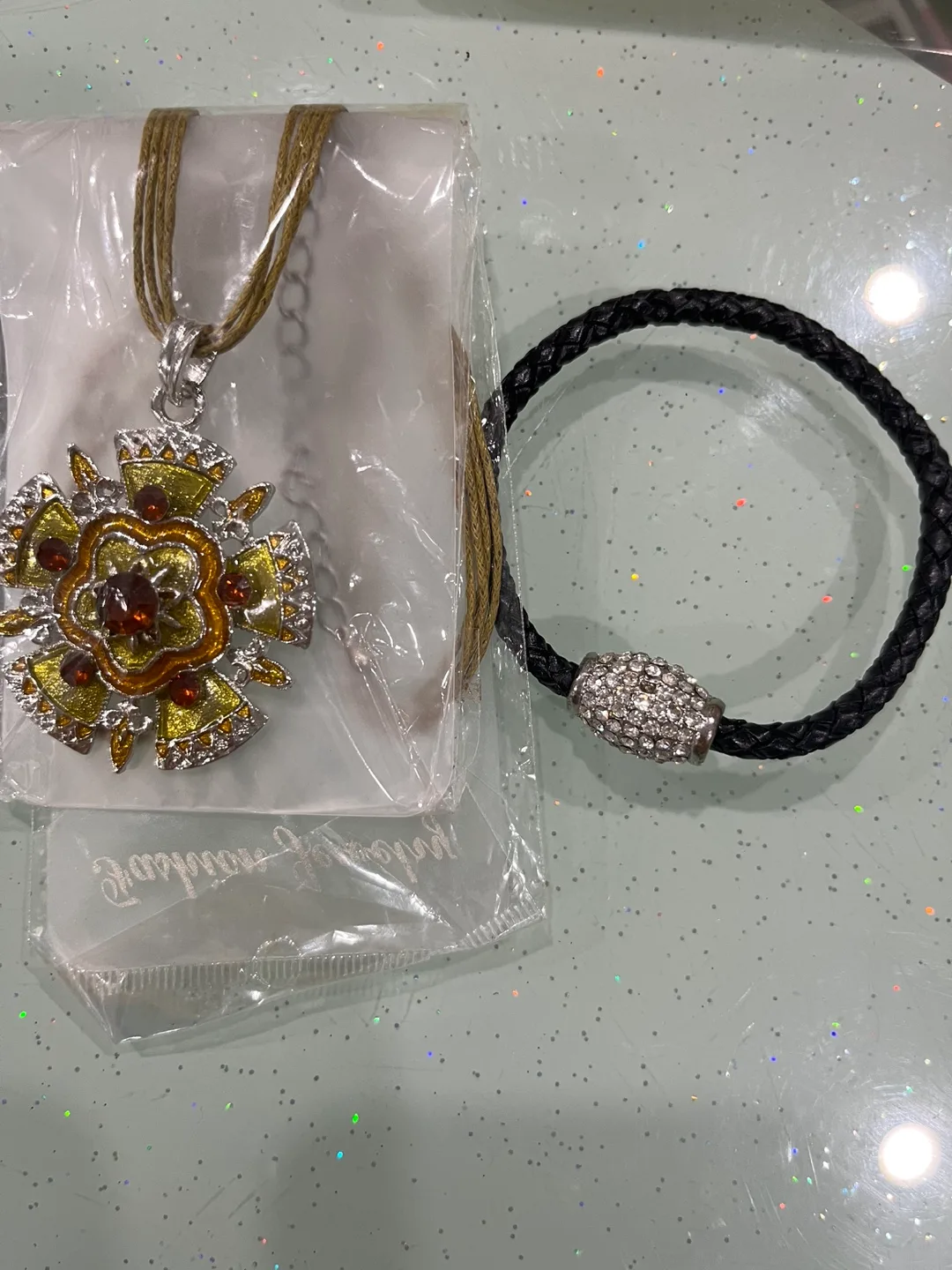 Silver Pendant Necklace and  Bracelet Set thumbnail