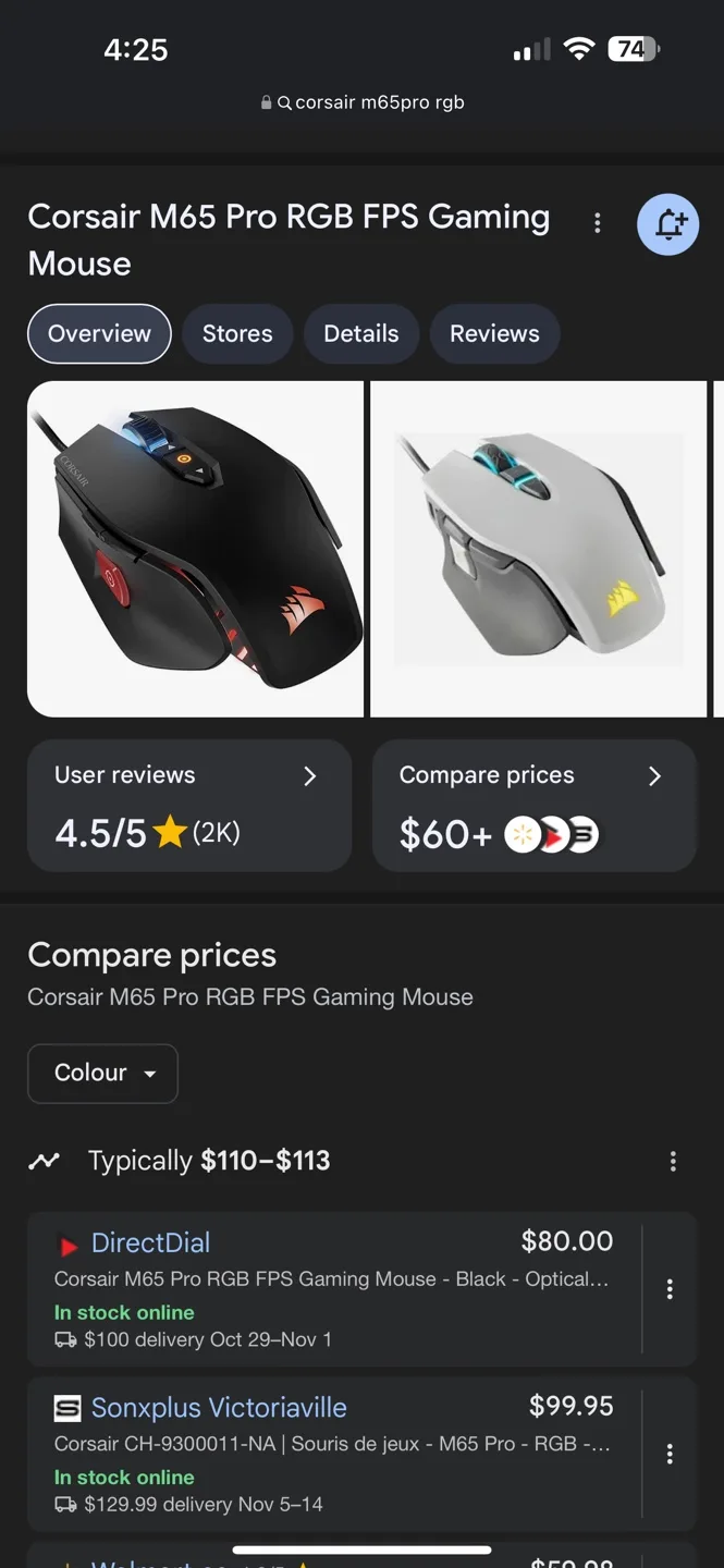 Corsair M65 Pro RGB FPS Gaming Mouse image indicator(4)