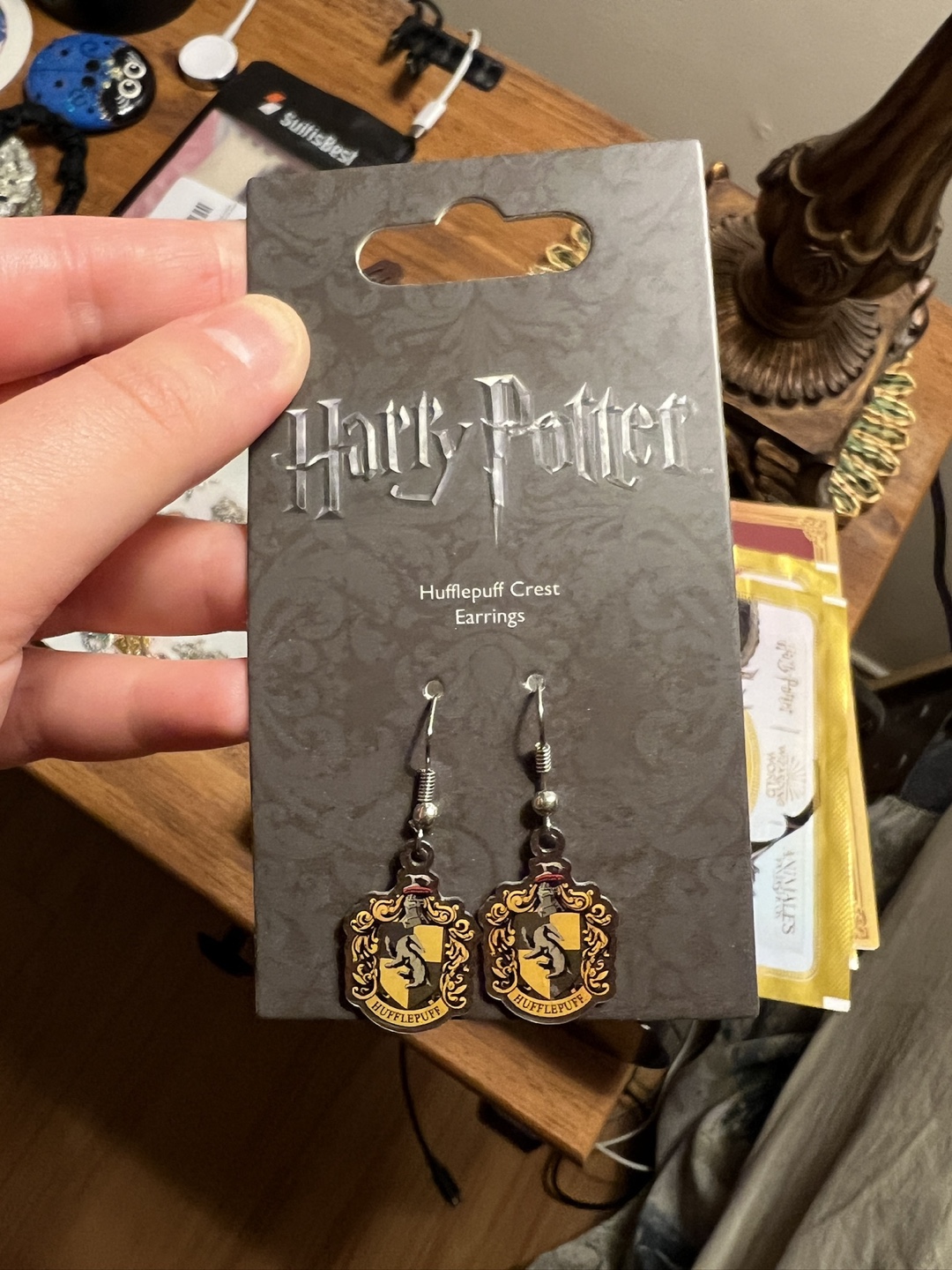 Officially Licensed Harry Potter Hufflepuff Crest Earrings