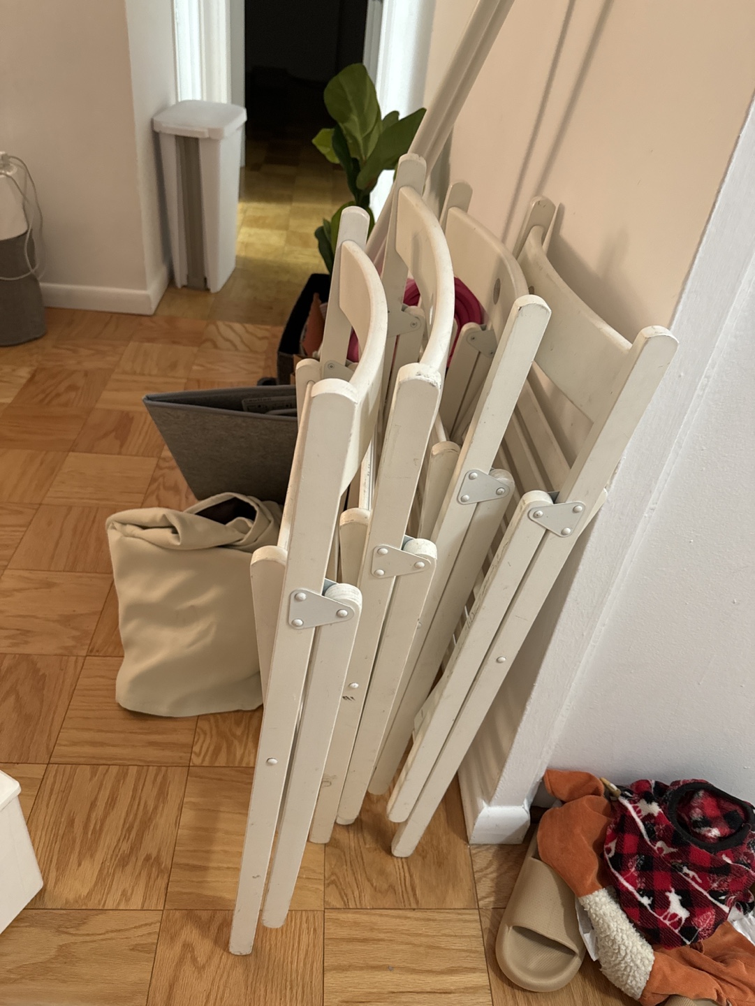 White Folding Chairs - Set of 4 all for $10