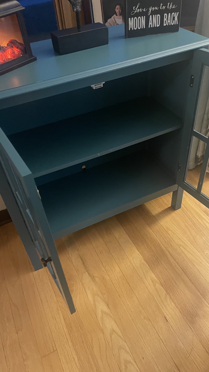 Blue Cabinet with Glass Doors with shelves check more pictures - photo 5