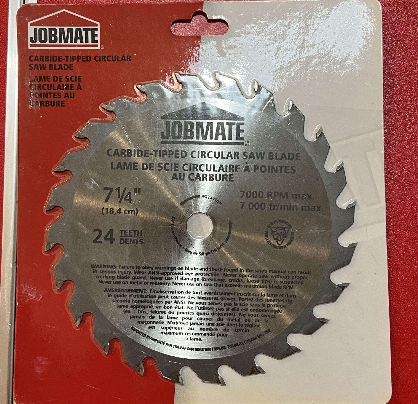 Circular saw blade, 7-1/4”, Brand New