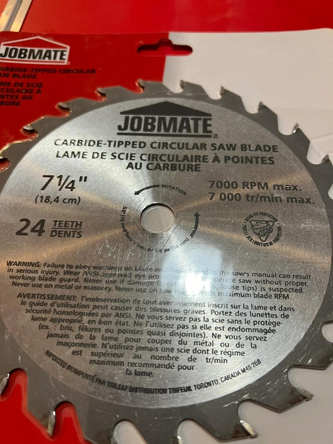 Circular saw blade, 7-1/4”, Brand New image indicator(2)