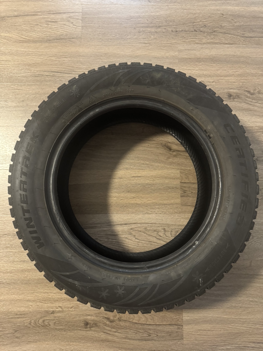 Four 205/60R16 certified wintertrek winter tiers