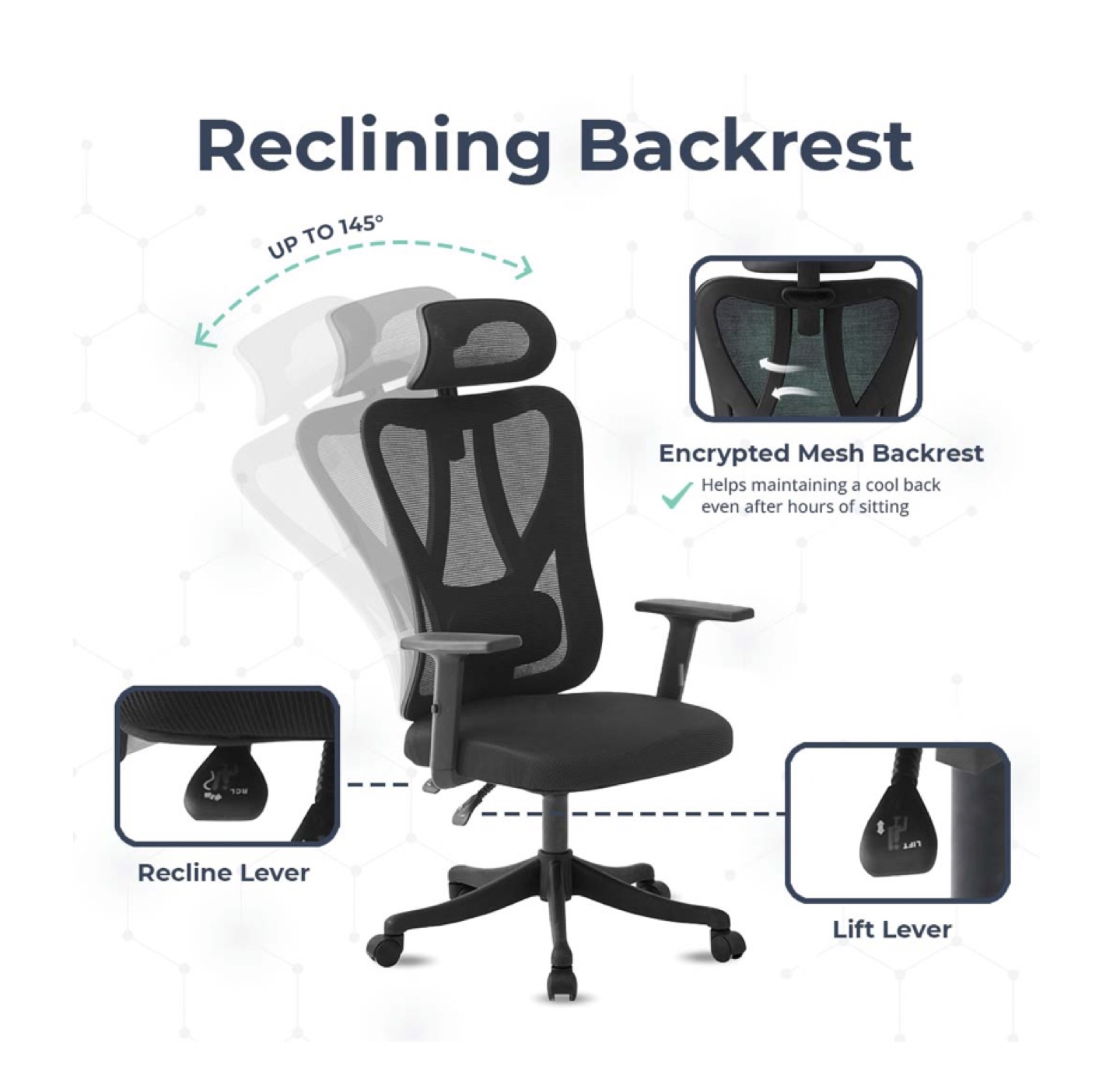 Ergonomic Office Chair, Adjustable, Lumbar Support - photo 5