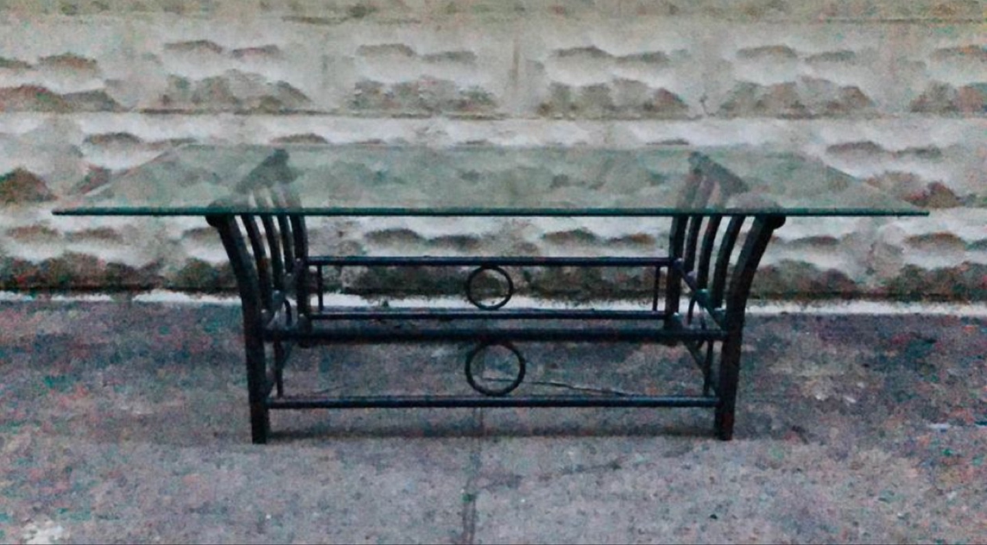 Metal Glass Top Coffee Table