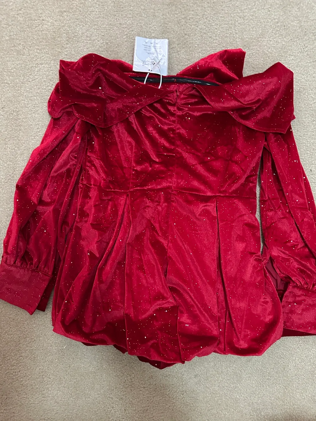 Red Velvet Glitter Jumpsuit image indicator(2)