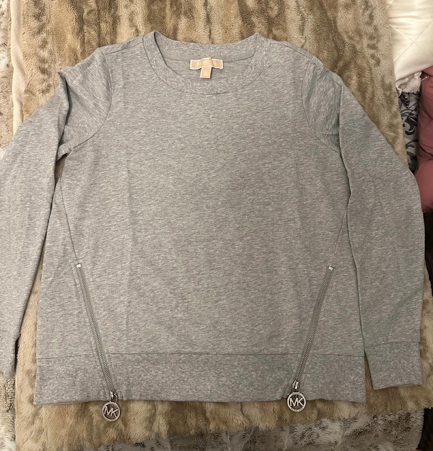 Michael Kors Grey Sweater with Zippers thumbnail