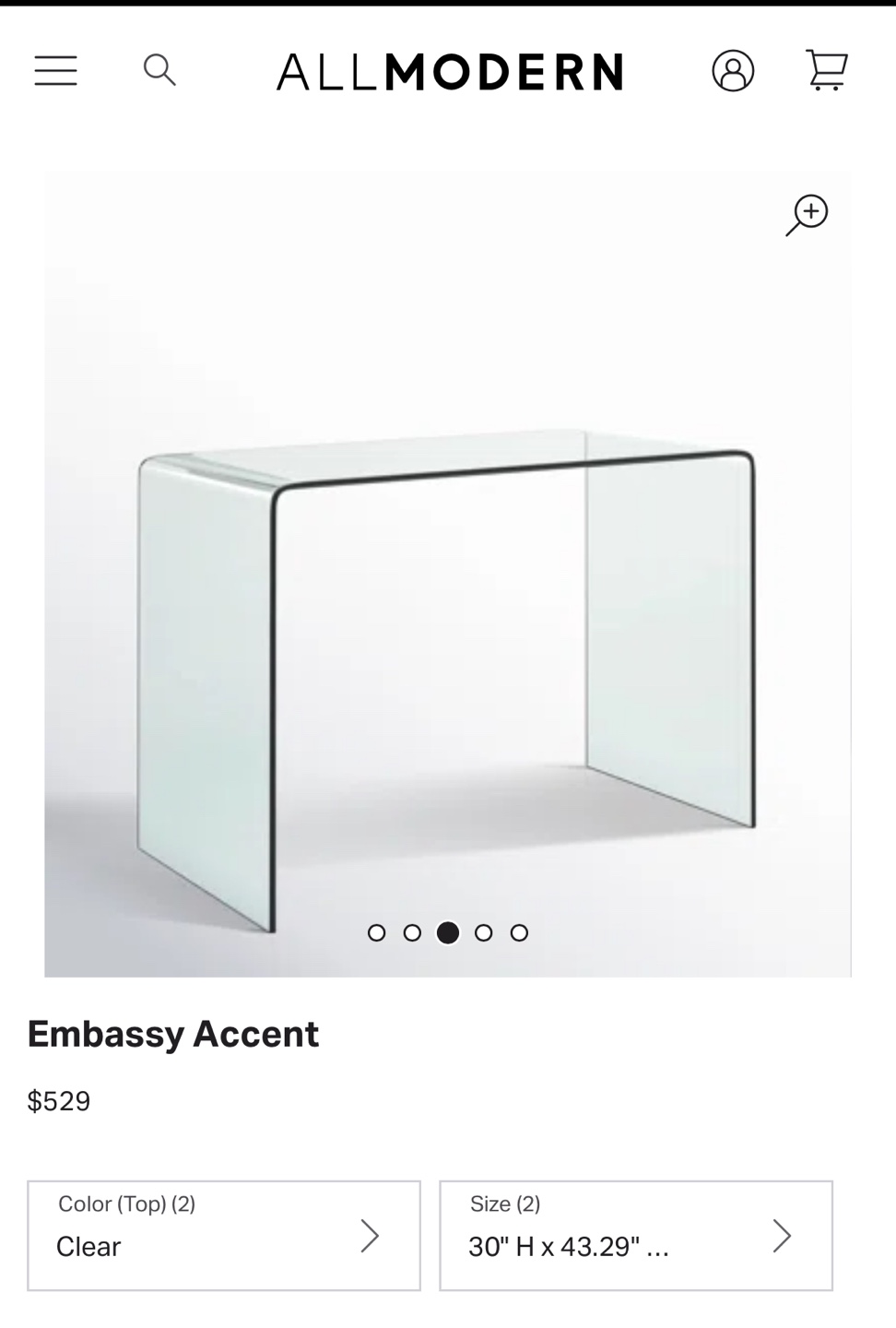 AllModern Glass Desk - photo 2