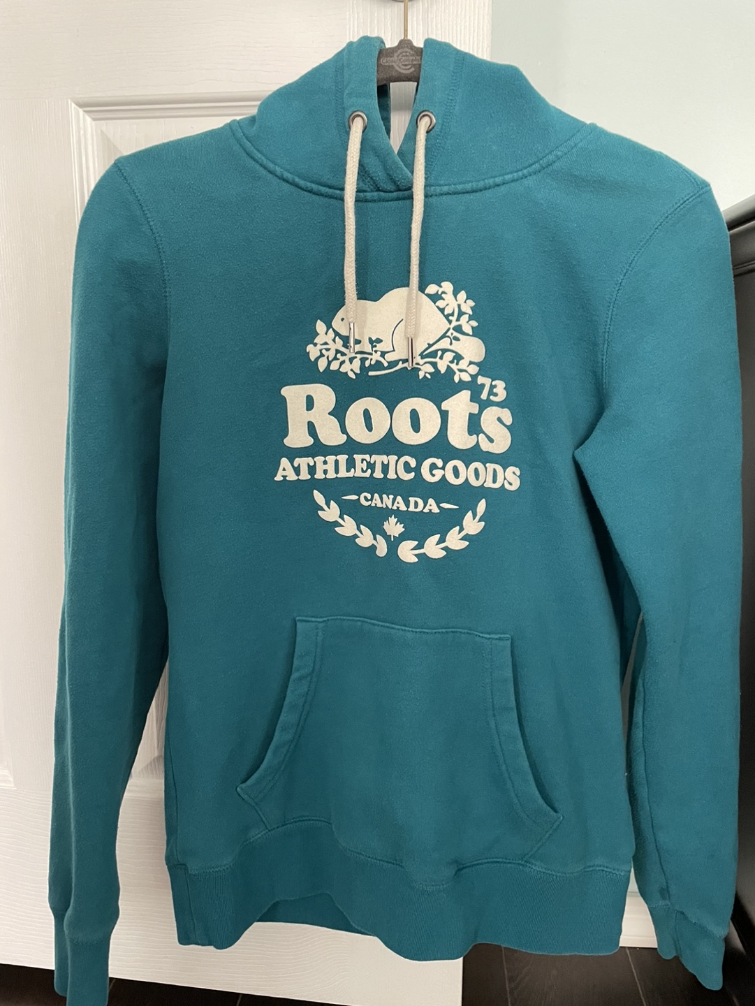 Roots Teal Hoodie size small