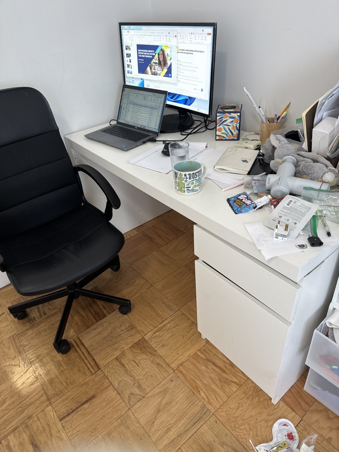 White Desk with Drawer