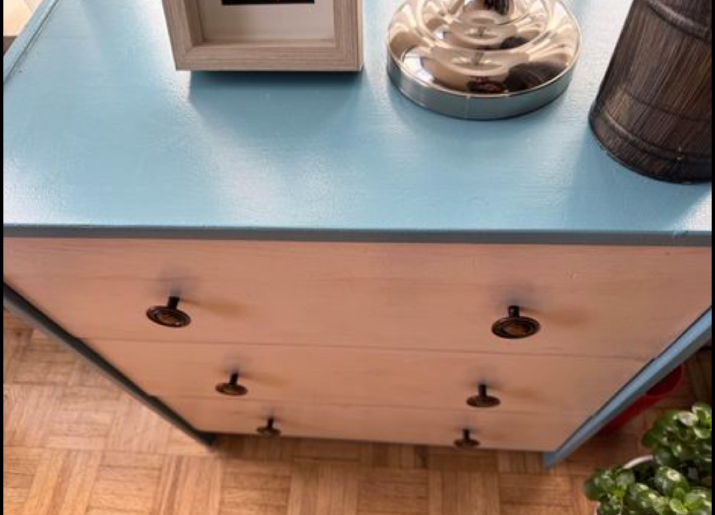 Three Drawer Dresser - Blue and White - photo 2